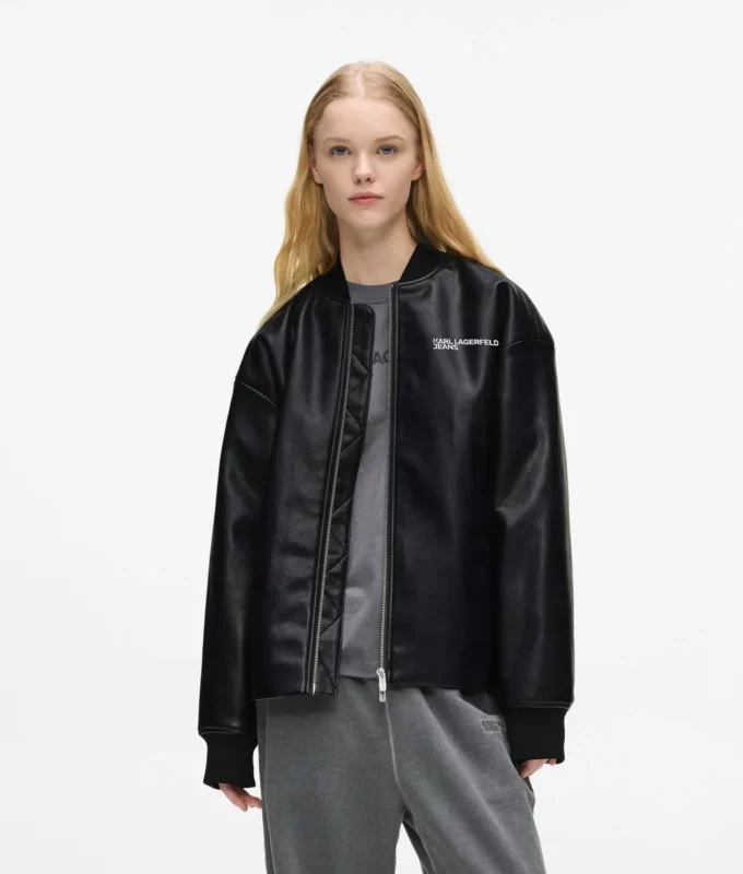 Chaqueta bomber de piel sintética