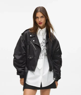 Chaqueta bomber de satén