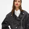 Chaqueta bomber de satén