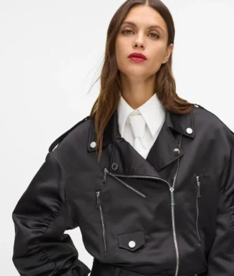 Chaqueta bomber de satén