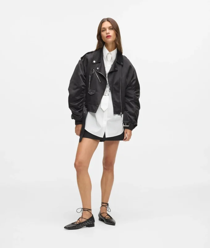 Chaqueta bomber de satén