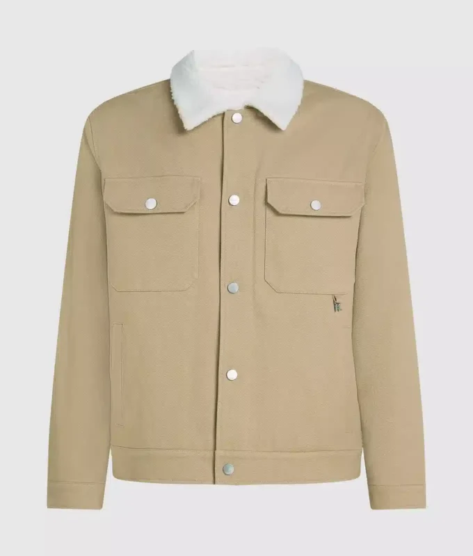 Chaqueta con cuello de lana