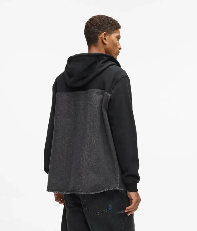 Chaqueta con paneles de denim