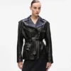 Chaqueta de cuero oversize