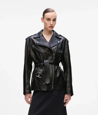 Chaqueta de cuero oversize