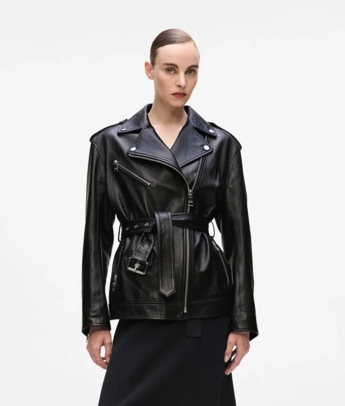 Chaqueta de cuero oversize
