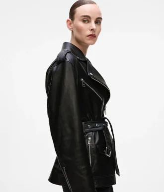Chaqueta de cuero oversize