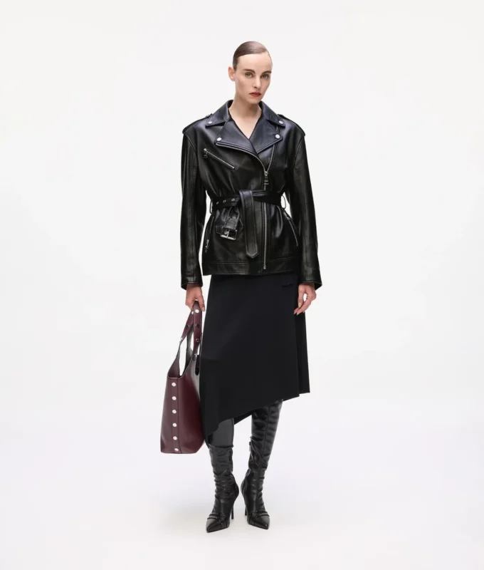 Chaqueta de cuero oversize