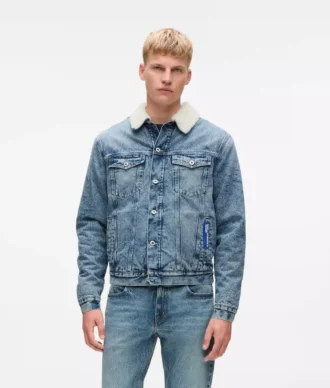 Chaqueta de denim con forro de piel sintética