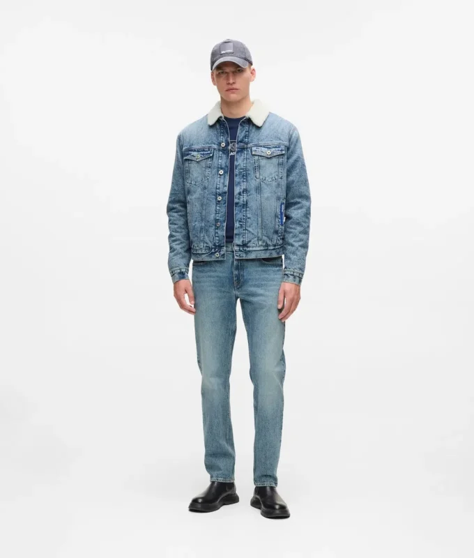 Chaqueta de denim con forro de piel sintética