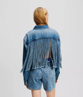 CHAQUETA DE JEANS RELAJADA CON FLECOS