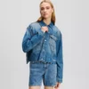 CHAQUETA DE JEANS RELAJADA CON FLECOS