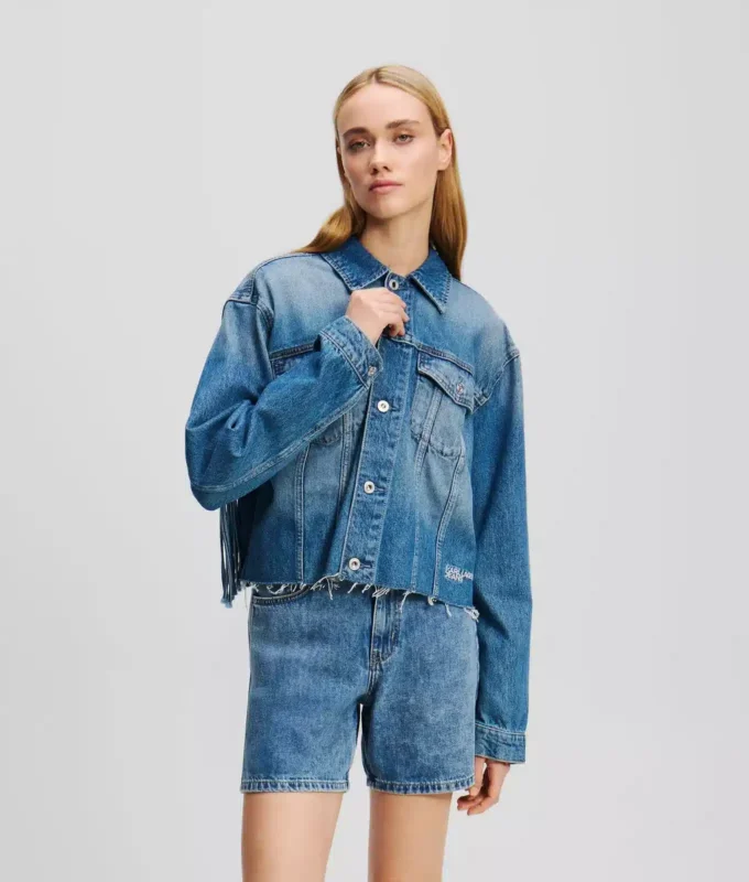 CHAQUETA DE JEANS RELAJADA CON FLECOS