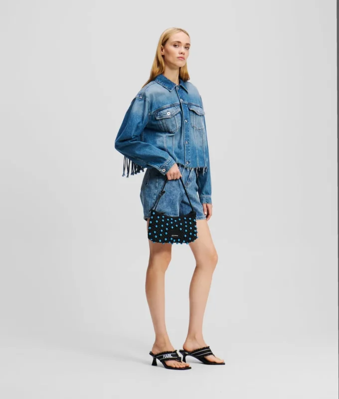 CHAQUETA DE JEANS RELAJADA CON FLECOS