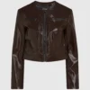 Chaqueta de piel sintética patentada