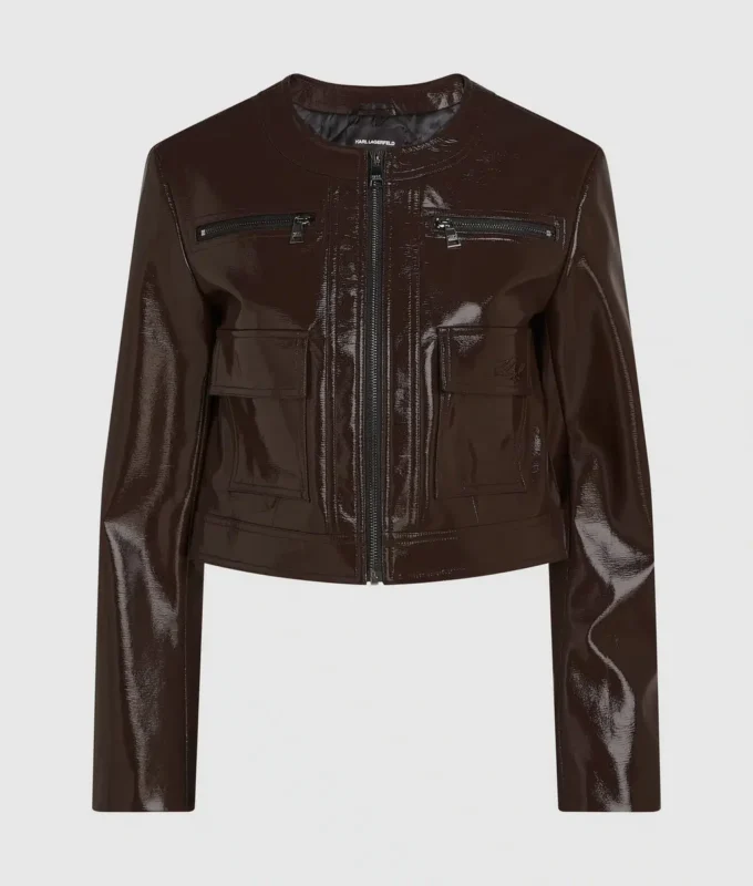 Chaqueta de piel sintética patentada