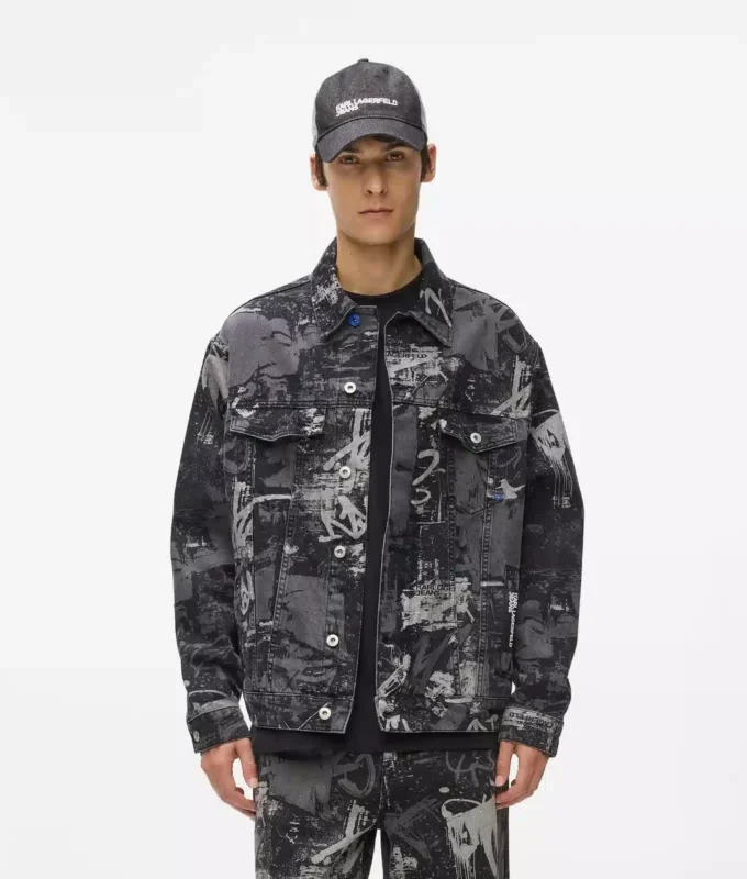 Chaqueta vaquera con efecto pintado