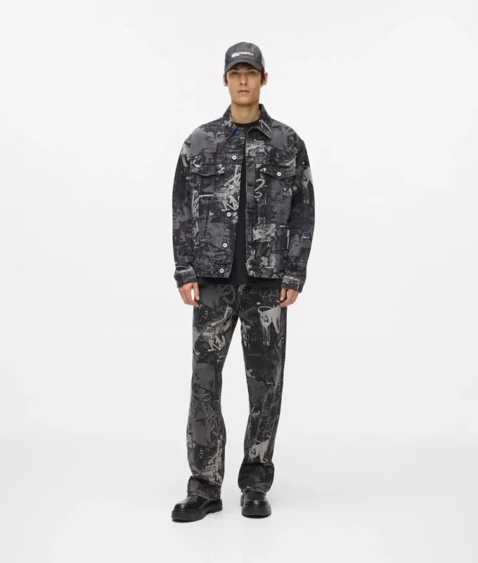 Chaqueta vaquera con efecto pintado