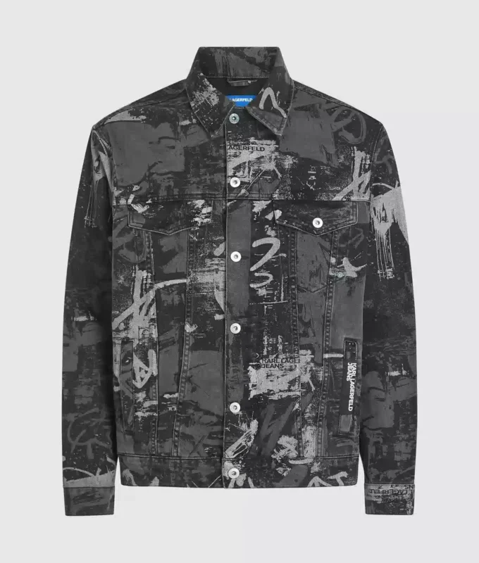 Chaqueta vaquera con efecto pintado