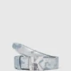 Cinturón de denim con logotipo K