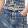 Cinturón de denim con logotipo K