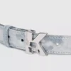Cinturón de denim con logotipo K