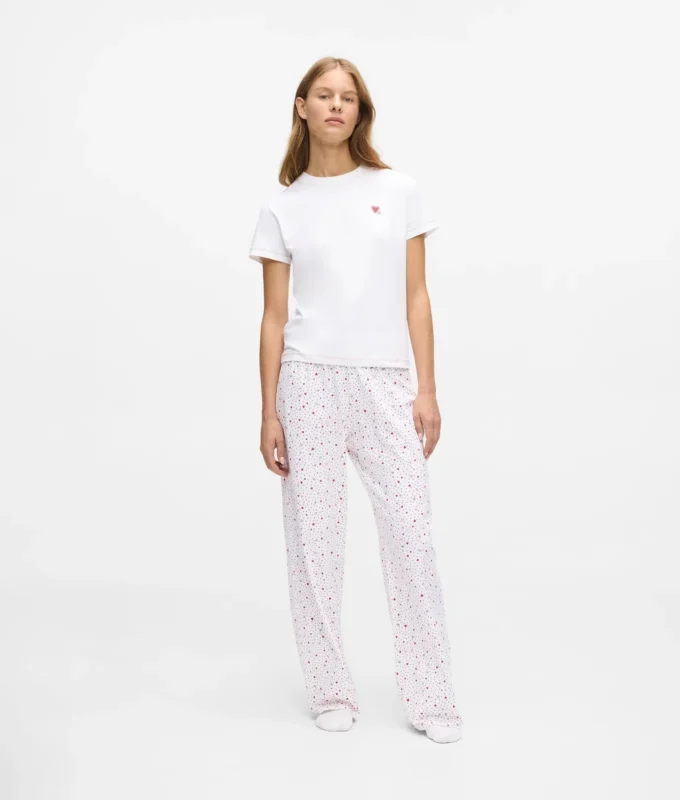Conjunto de pijama con estampado de corazones