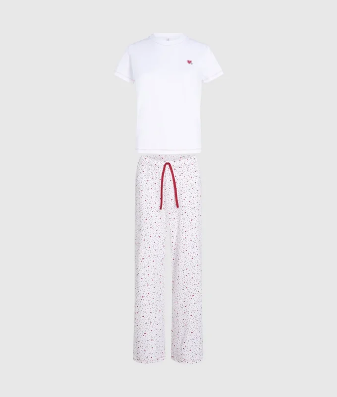 Conjunto de pijama con estampado de corazones