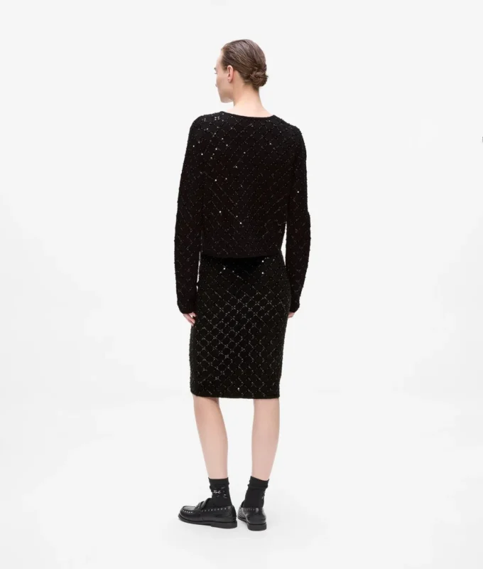 Falda de punto con lentejuelas