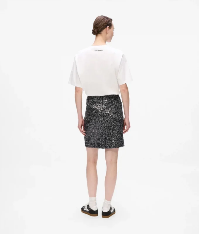 Falda de tweed con lentejuelas