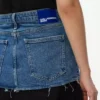 Falda larga con paneles de denim