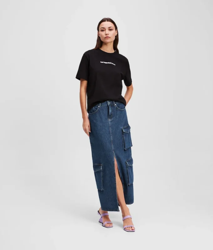 FALDA LARGA DE DENIM UTILITARIA