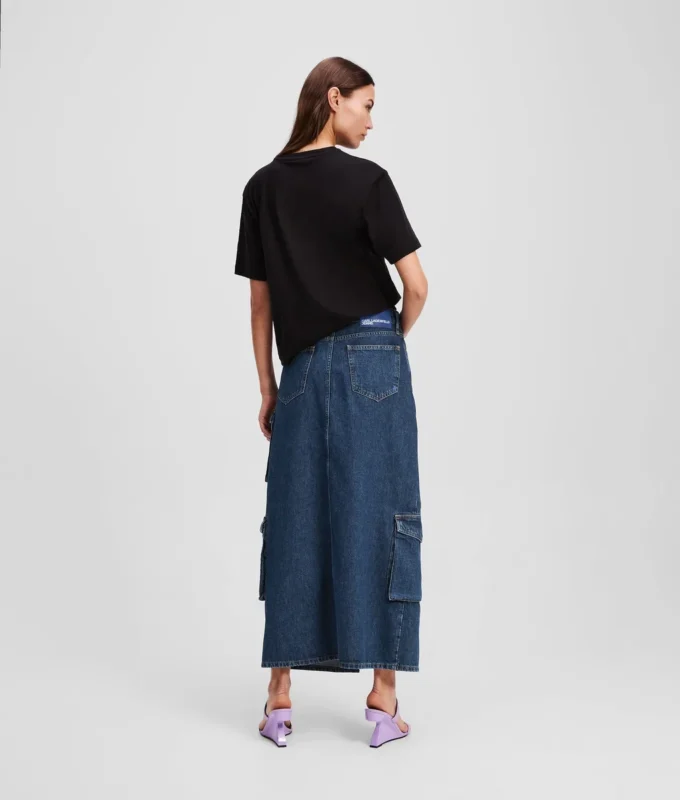 FALDA LARGA DE DENIM UTILITARIA