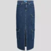 FALDA LARGA DE DENIM UTILITARIA
