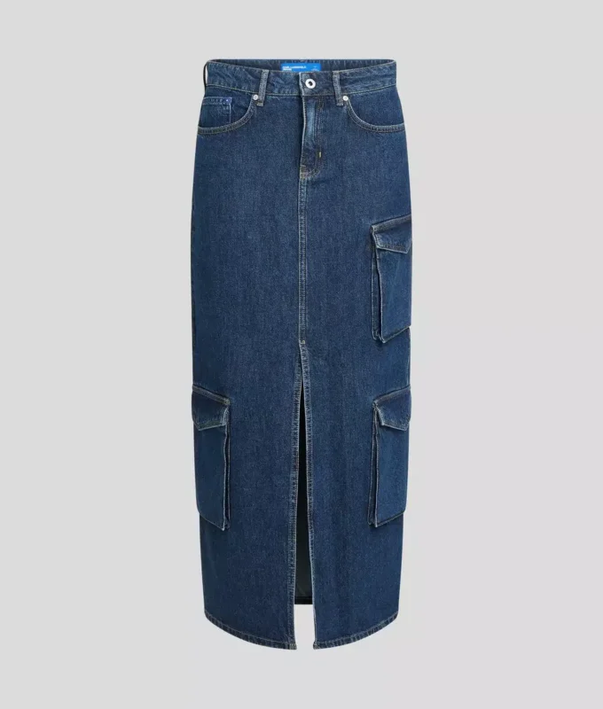 FALDA LARGA DE DENIM UTILITARIA