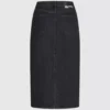 Falda midi de denim con cordones
