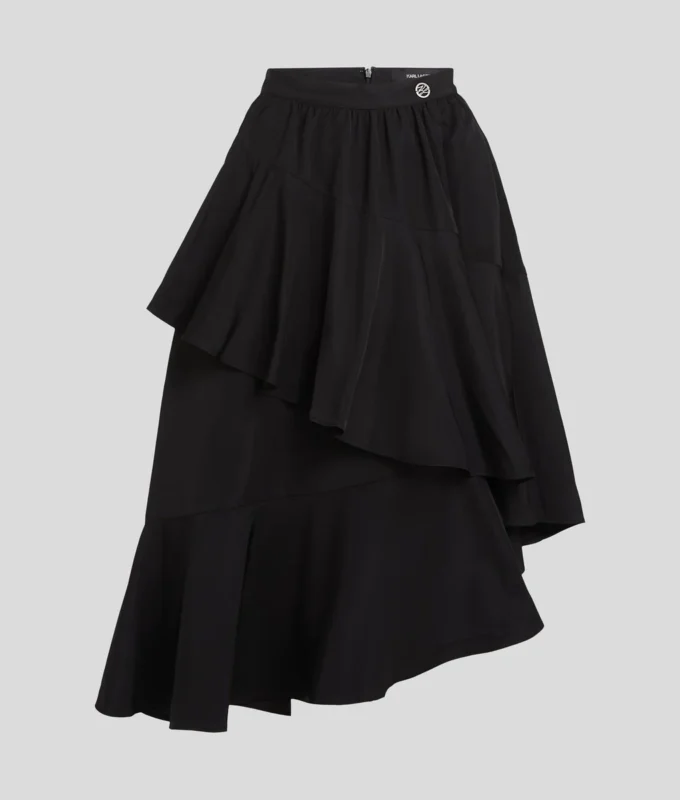 FALDA VOLUMINOSA CON VOLANTES