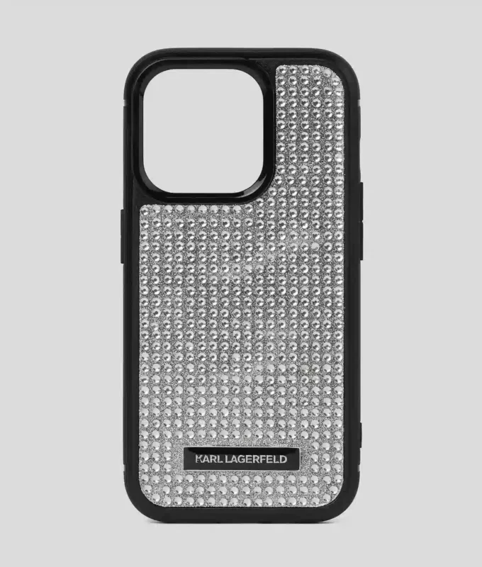 FUNDA LOGO RHINESTONE PARA IPHONE 16 PRO
