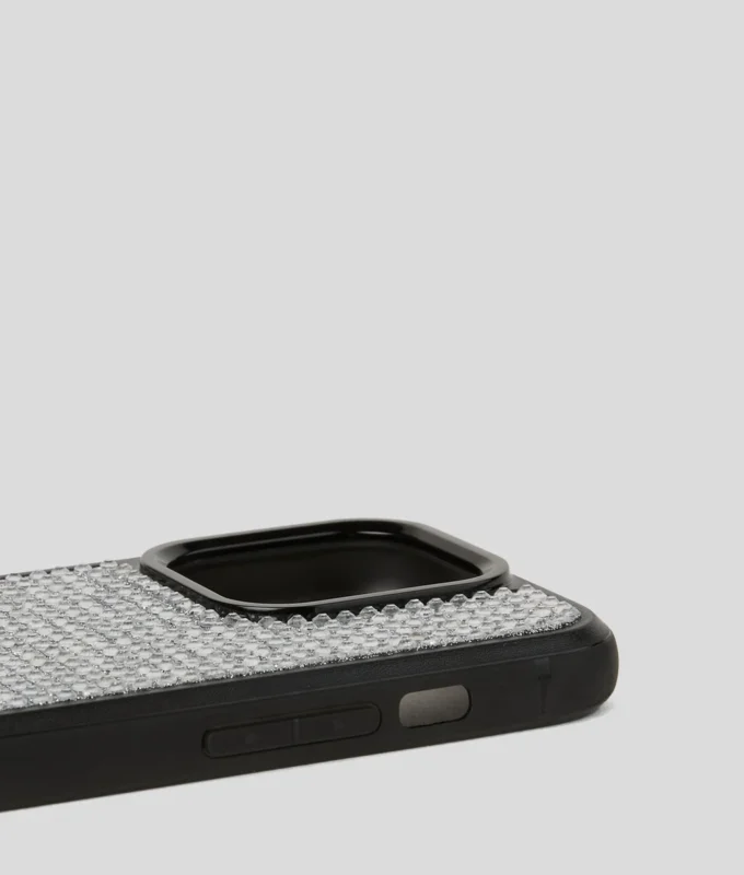 FUNDA LOGO RHINESTONE PARA IPHONE 16 PRO