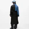 Gabardina con paneles de denim