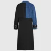 Gabardina con paneles de denim