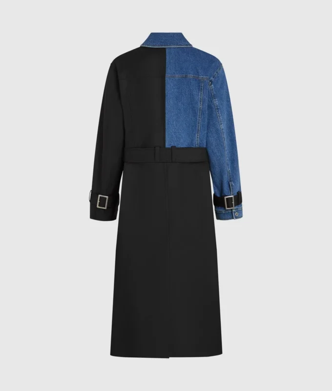 Gabardina con paneles de denim