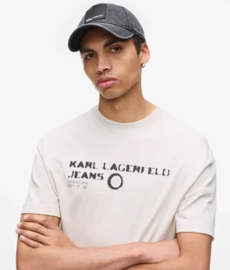 Gorra de denim con logotipo en forma de caja