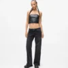 Jeans de talle bajo y pierna ancha