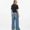 Jeans de talle bajo y pierna ancha