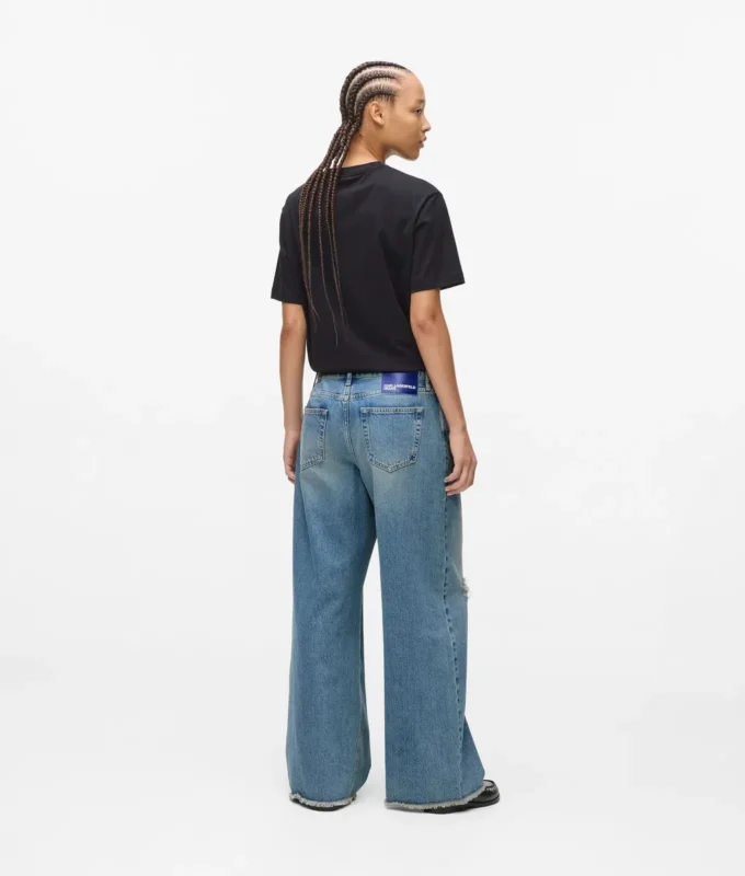 Jeans de talle bajo y pierna ancha