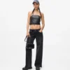 Jeans de talle bajo y pierna ancha