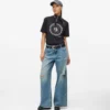 Jeans de talle bajo y pierna ancha