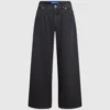 Jeans de talle bajo y pierna ancha