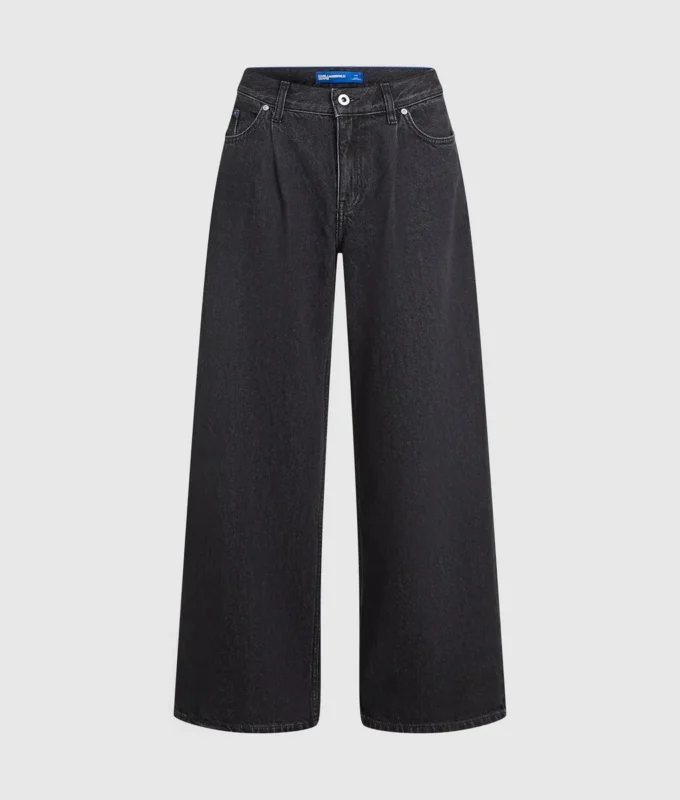 Jeans de talle bajo y pierna ancha